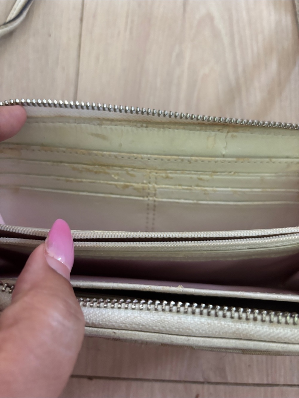Coach Neutral Beige Signature Canvas Wristlet with Card Holder - Picture 5 of 6